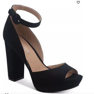 Sun + Stone Reeta Black Suede platform heels Women's size 7